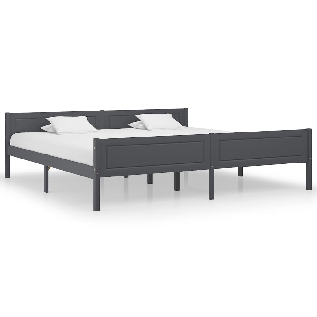 Vidaxl bedframe massief grenenhout grijs 200x200 cm