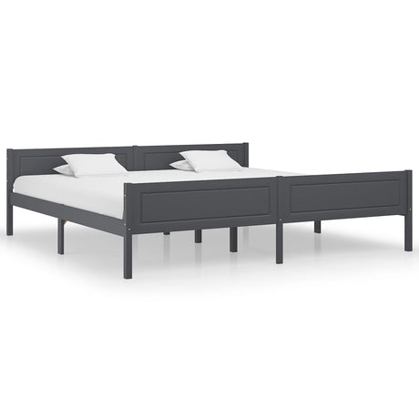 Vidaxl bedframe massief grenenhout grijs 200x200 cm