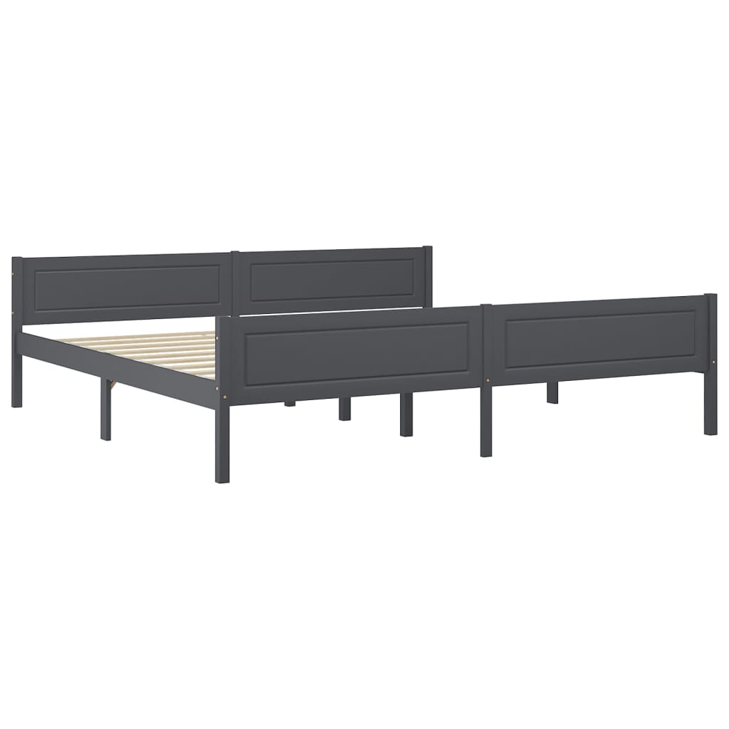 Vidaxl bedframe massief grenenhout grijs 200x200 cm