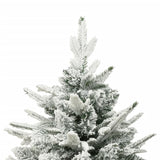 Vidaxl kunstkerstboom met sneeuwvlokken 150 cm pvc en pe groen