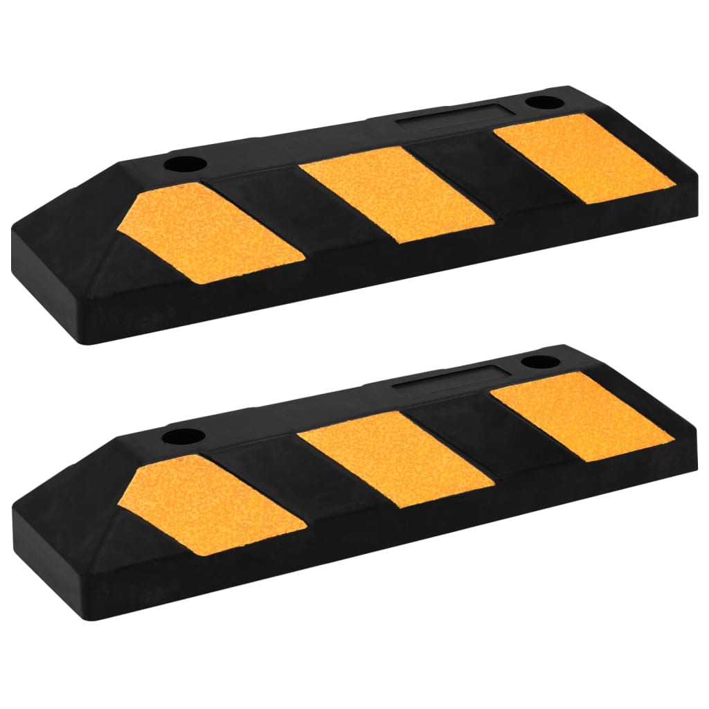 Vidaxl parkeerblokken reflecterend 2 st 56x15x10 cm rubber
