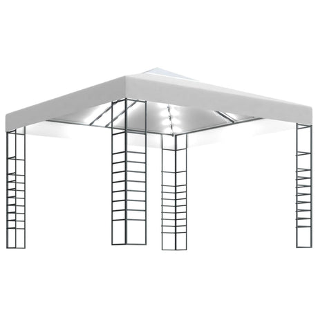 Vidaxl tuinpaviljoen met led-lichtslinger 3x3 m wit