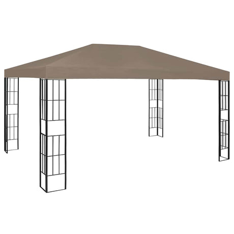 Vidaxl prieel met led-lichtslinger 4x3 m taupe