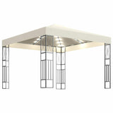 Vidaxl prieel met led-lichtslinger 3x3 m stof crèmekleurig
