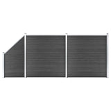 VidaXL Schuttingpanelenset 446x(105-186) cm HKC zwart