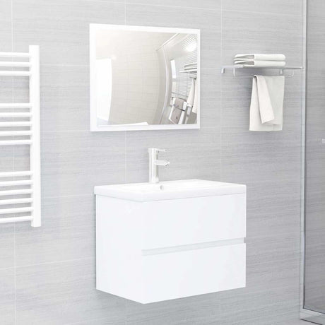 Vidaxl wastafelkast met ingebouwde wastafel spaanplaat wit