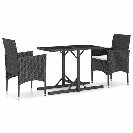 Vidaxl 3-delige tuinset zwart