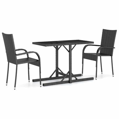 Vidaxl 3-delige tuinset zwart
