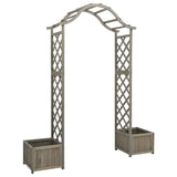 Vidaxl pergola met plantenbak massief vurenhout grijs