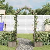 Vidaxl pergola met plantenbak massief vurenhout grijs