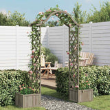 Vidaxl pergola met plantenbak massief vurenhout grijs