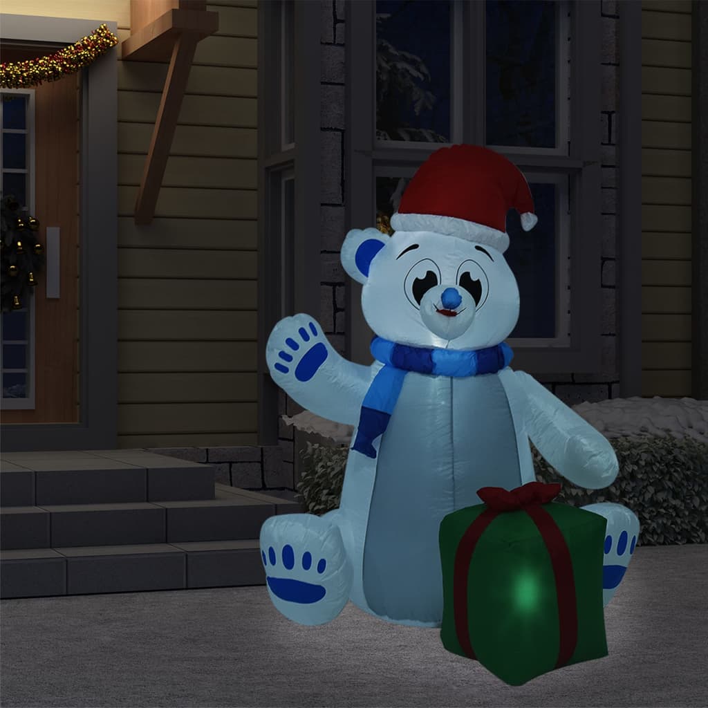Vidaxl kerstfiguur ijsbeer opblaasbaar led binnen en buiten 1,8 m