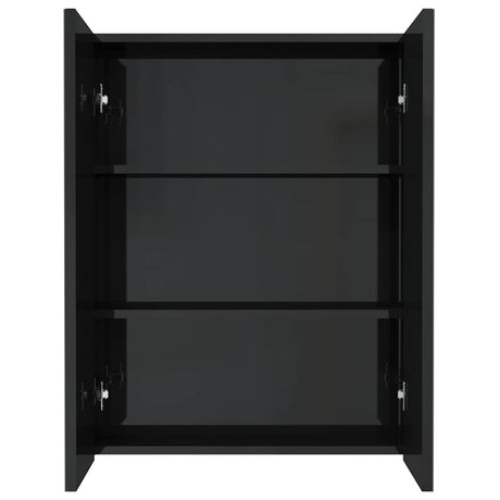Vidaxl badkamerkast met spiegel 60x15x75 cm mdf glanzend zwart