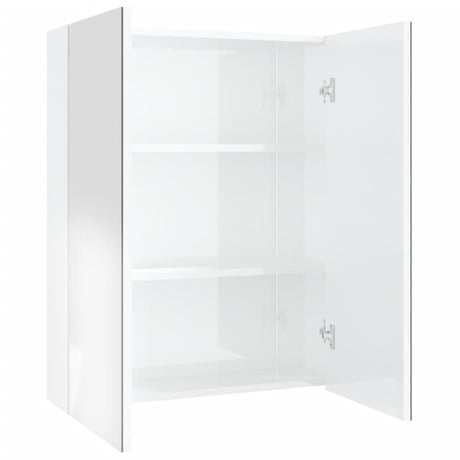 Vidaxl badkamerkast met spiegel 60x15x75 cm mdf glanzend wit