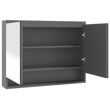 Vidaxl badkamerkast met spiegel 80x15x60 cm mdf grijs