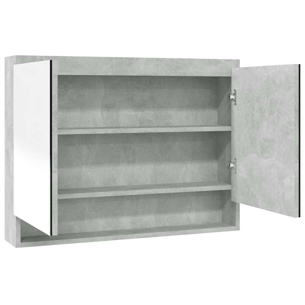 Vidaxl badkamerkast met spiegel 80x15x60 cm mdf betongrijs
