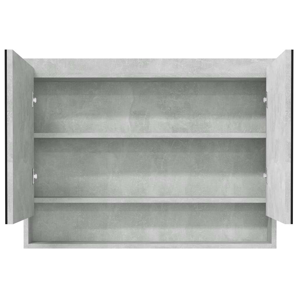 Vidaxl badkamerkast met spiegel 80x15x60 cm mdf betongrijs
