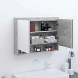 Vidaxl badkamerkast met spiegel 80x15x60 cm mdf betongrijs