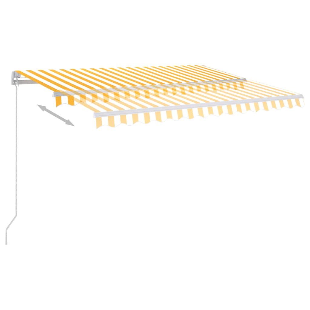 Vidaxl luifel handmatig uittrekbaar met led 300x250 cm geel en wit