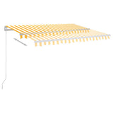 Vidaxl luifel handmatig uittrekbaar met led 300x250 cm geel en wit