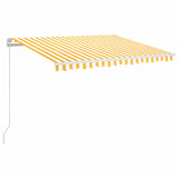 Vidaxl luifel handmatig uittrekbaar met led 350x250 cm geel en wit