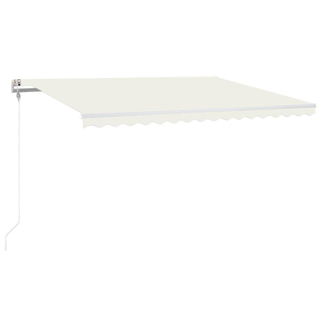 VidaXL Luifel automatisch met LED en windsensor 400x300 cm crèmekleur