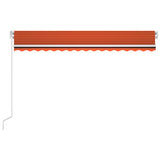 VidaXL Luifel automatisch met LED windsensor 400x300 cm oranje bruin