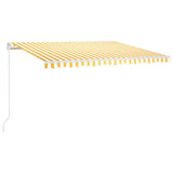 VidaXL Luifel handmatig uittrekbaar 450x300 cm geel en wit