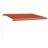 VidaXL Luifel handmatig uittrekbaar met LED 450x300 cm oranje en bruin