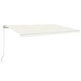 VidaXL Luifel handmatig uittrekbaar met LED 500x300 cm crèmekleurig