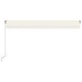 VidaXL Luifel handmatig uittrekbaar met LED 500x300 cm crèmekleurig