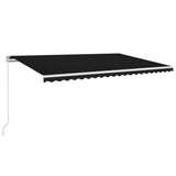 VidaXL Luifel handmatig uittrekbaar met LED 500x300 cm antracietkleur