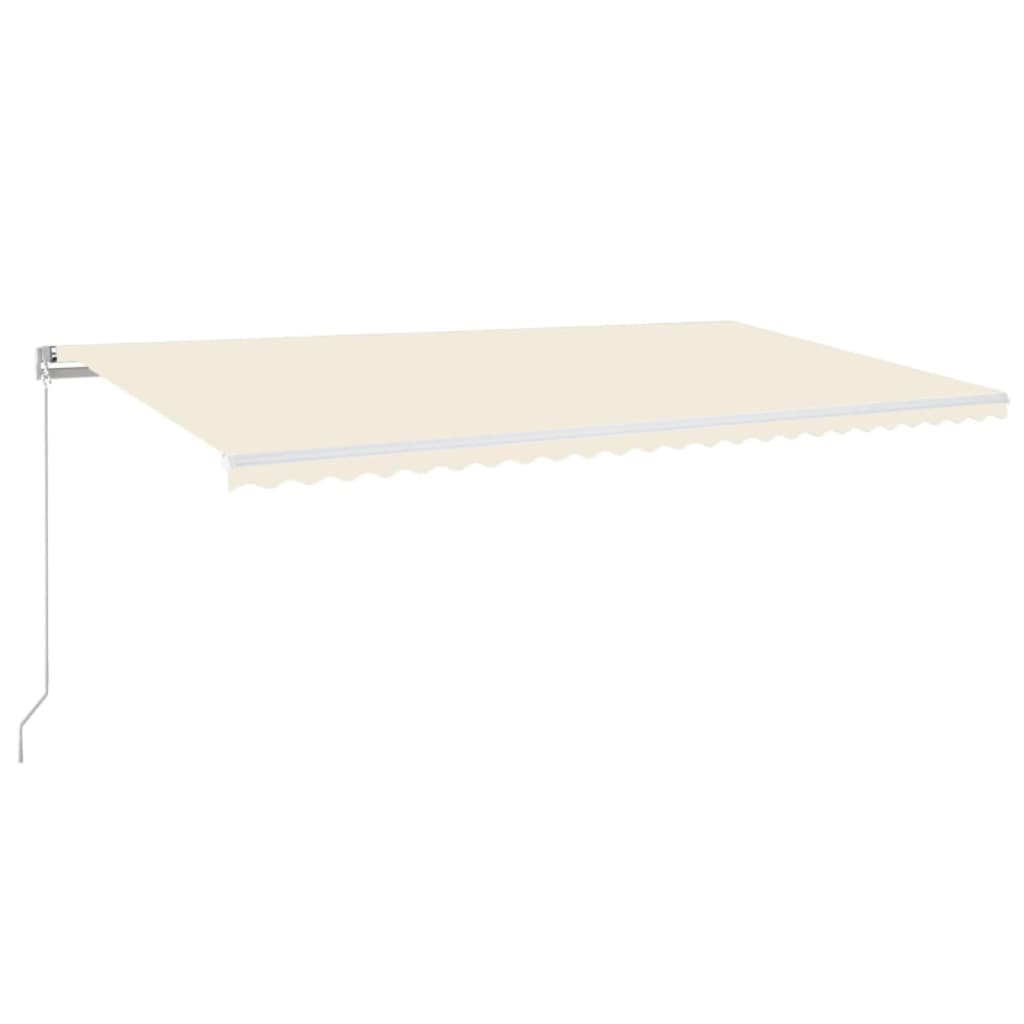 VidaXL Luifel handmatig uittrekbaar met LED 600x300 cm crèmekleurig