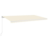 VidaXL Luifel handmatig uittrekbaar met LED 600x300 cm crèmekleurig