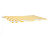 VidaXL Luifel handmatig uittrekbaar met LED 600x300 cm geel en wit