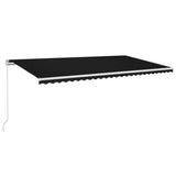 VidaXL Luifel handmatig uittrekbaar met LED 600x300 cm antracietkleur