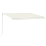 VidaXL Luifel handmatig uittrekbaar met LED 400x350 cm crèmekleurig