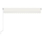 VidaXL Luifel handmatig uittrekbaar met LED 400x350 cm crèmekleurig