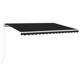 VidaXL Luifel handmatig uittrekbaar met LED 400x350 cm antracietkleur