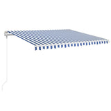 VidaXL Luifel automatisch uittrekbaar 400x350 cm blauw en wit