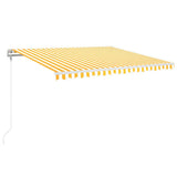 VidaXL Luifel automatisch uittrekbaar 400x350 cm geel en wit