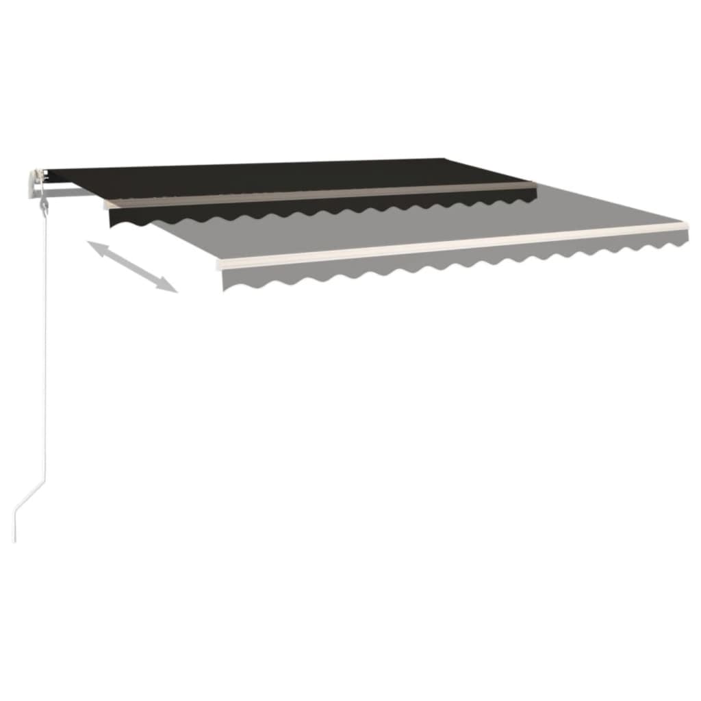VidaXL Luifel automatisch uittrekbaar 400x350 cm antracietkleurig