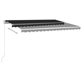 VidaXL Luifel handmatig uittrekbaar 450x350 cm antracietkleurig