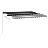 VidaXL Luifel handmatig uittrekbaar met LED 450x350 cm antracietkleur