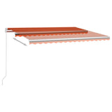 VidaXL Luifel handmatig uittrekbaar met LED 450x350 cm oranje en bruin