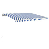 VidaXL Luifel automatisch uittrekbaar 450x350 cm blauw en wit