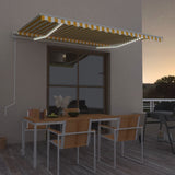 VidaXL Luifel automatisch met LED en windsensor 450x350 cm geel wit