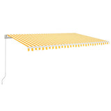 VidaXL Luifel handmatig uittrekbaar 500x350 cm geel en wit
