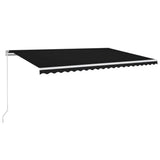 VidaXL Luifel handmatig uittrekbaar 500x350 cm antracietkleurig