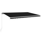 VidaXL Luifel handmatig uittrekbaar met LED 500x350 cm antracietkleur